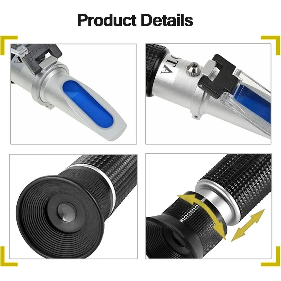 Brix Refractometer with ATC Dual Scale - Specific Gravity & Brix Hydrometer in