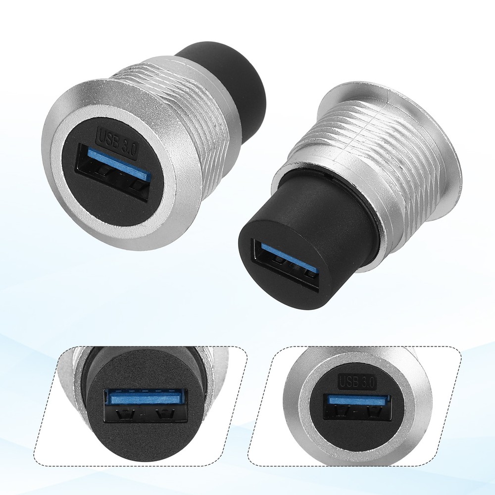 1Pcs USB 3.0 Panel Mount Coupler, USB Pass Through 5.0Gbps Silver