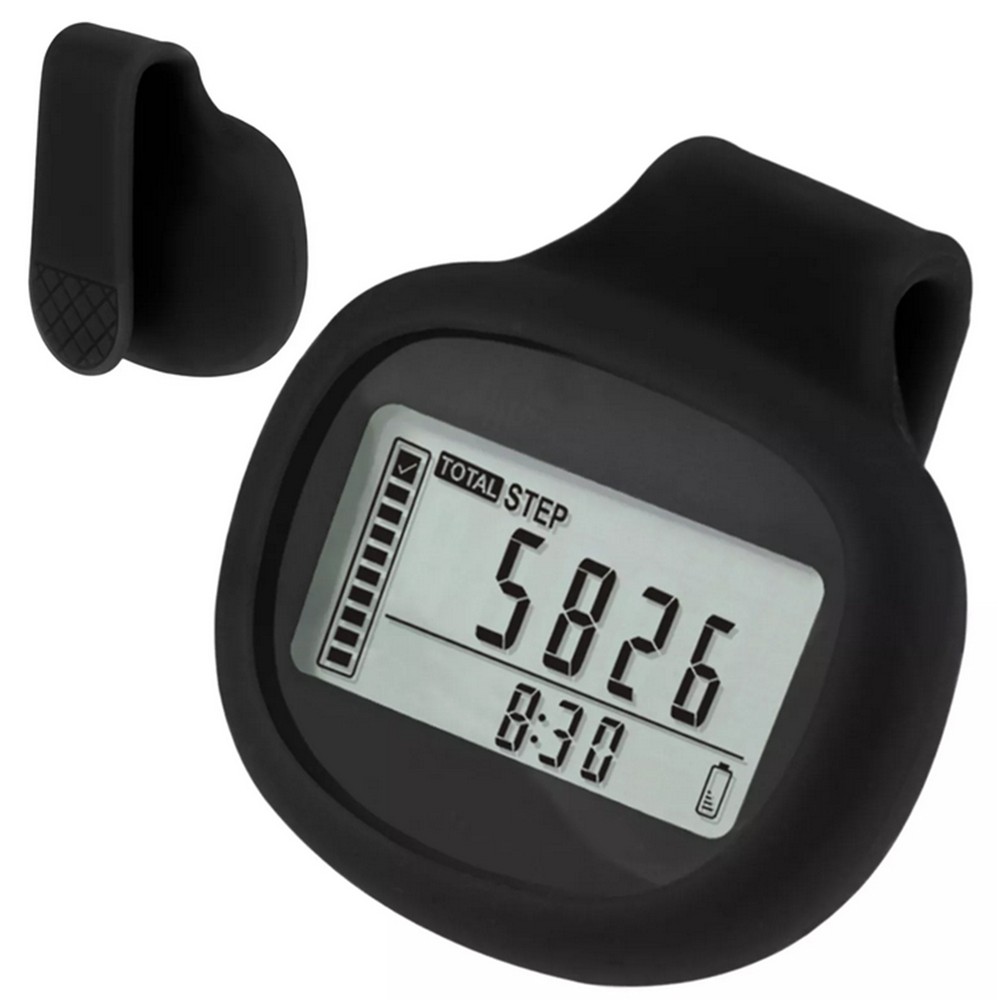 3D Pedometer for Walking Simple LCD Display Walking Step Counter Clip on Step