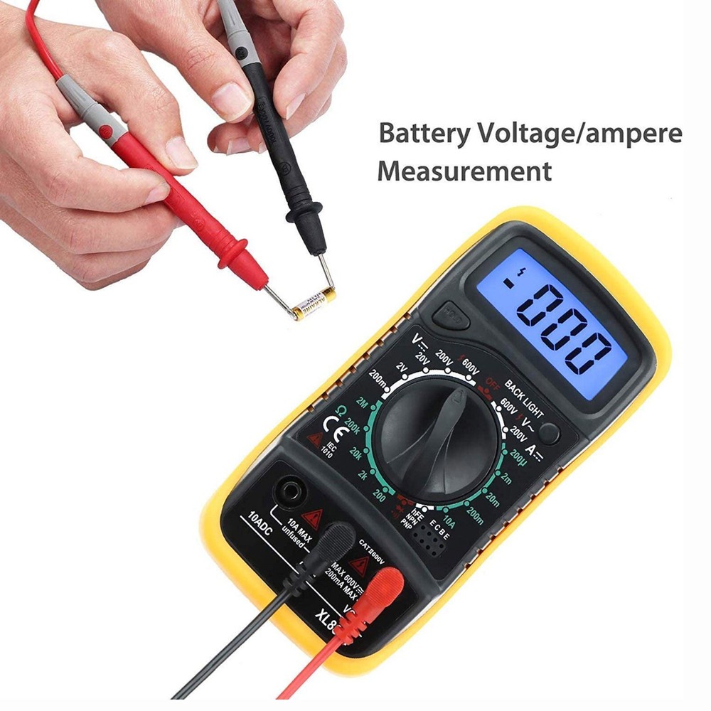 LCD Digital MULTIMETER Voltmeter Ammeter Ohmmeter Volt AC DC Tester Leads Meter