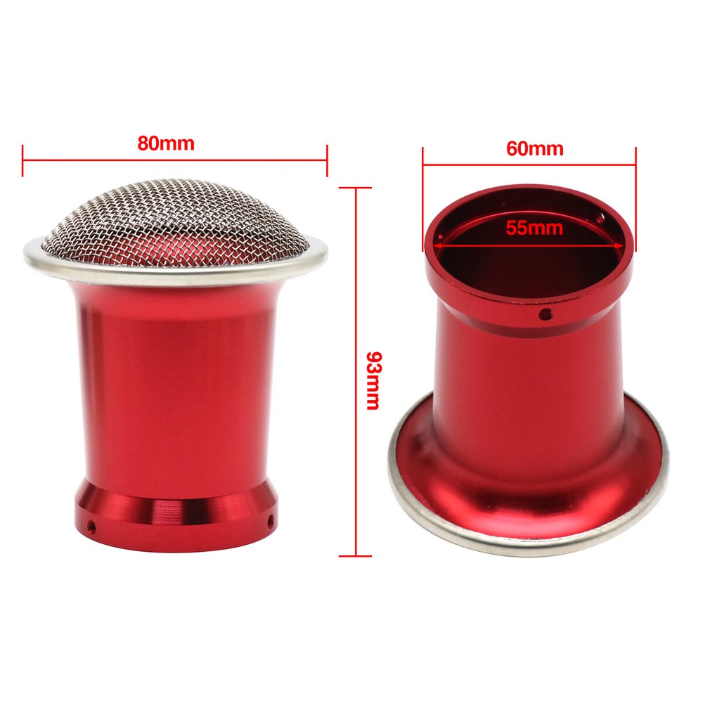 Motorcycle Carburetor Carb 55mm Velocity Stack w/ Net Screen Air Filter Cup