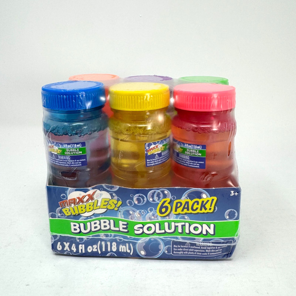 Sunny Days Maxx Bubbles 4-oz. Bottles 6-Pack w/ Wands Party Pack