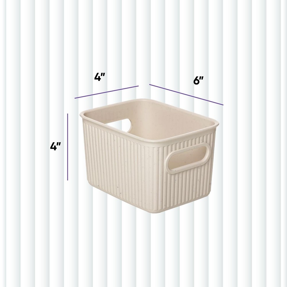 Eco-Friendly Decorative Plastic Basket Open Home Storage Bins Organizer Baske...