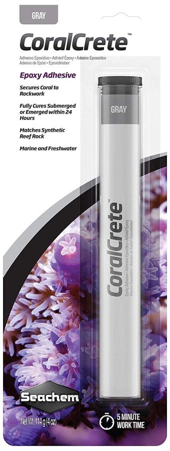 Aquarium, Seachem CoralCrete Gray Epoxy Adhesive (4 oz)
