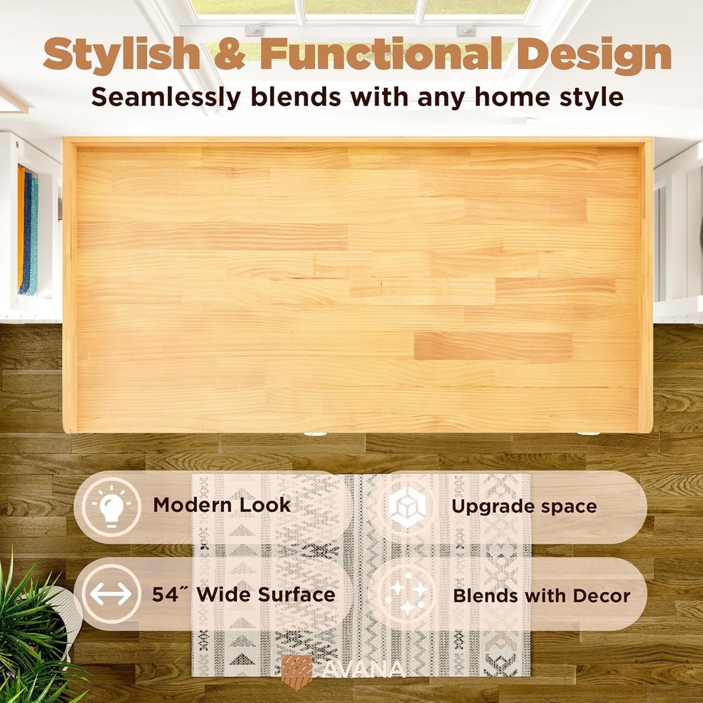 Natural Wood Laundry Organizer - Washer Dryer Shelf