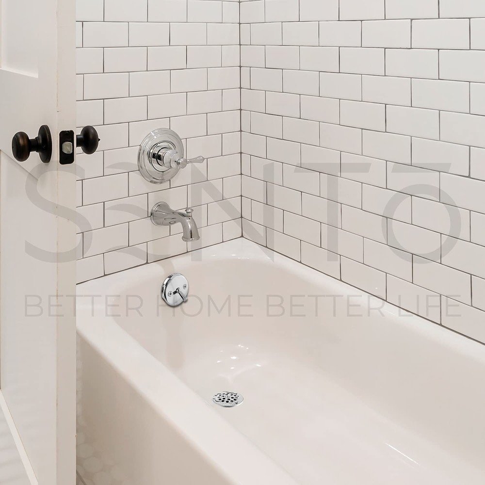 SENTO Chrome Trip Lever Bathtub Drain Assembly Stopper Kit, Polished