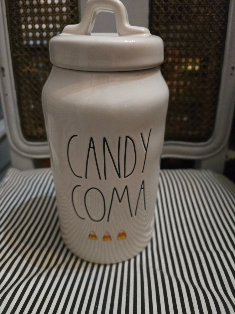 Rae Dunn Candy Coma Candy Corn Icon Canister Halloween Tall