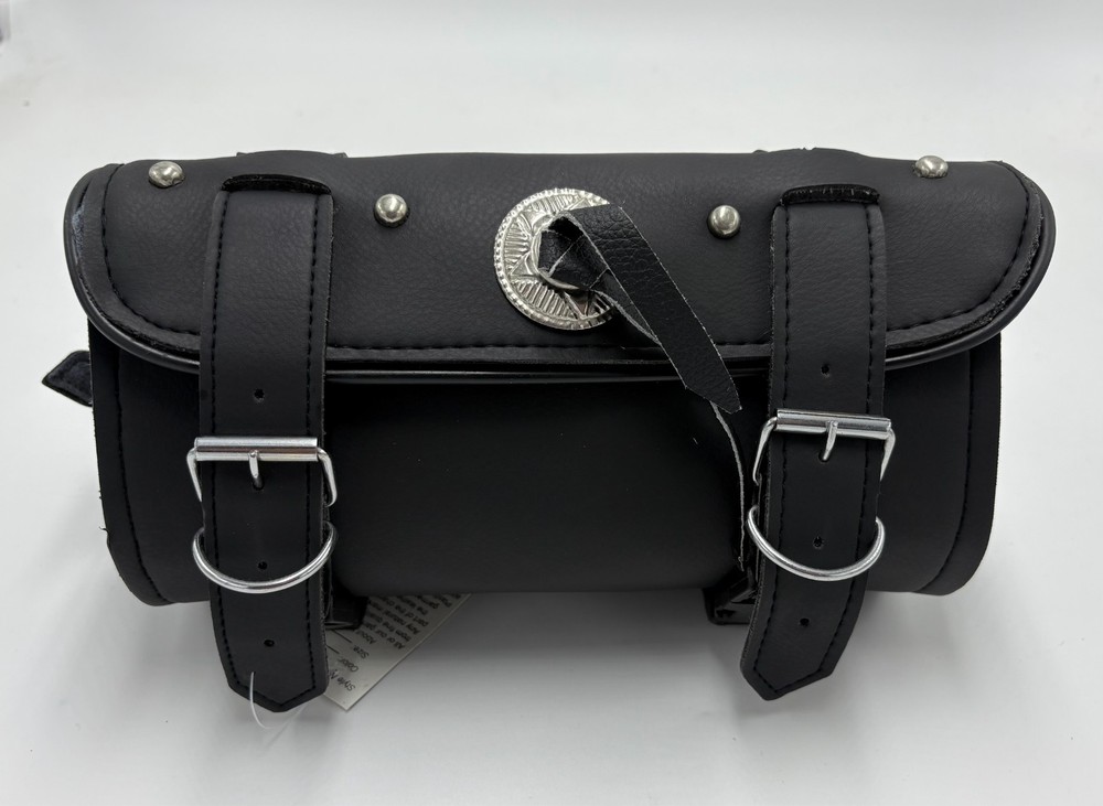 Motorcycle Front Fork Tool Bag PU Leather Handlebar Sissybar Storage Bag General