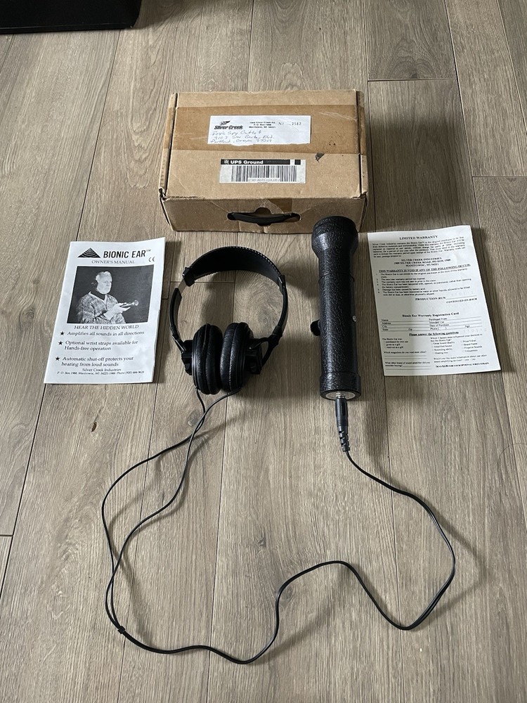 Silver Creek Bionic Ear & Bionic Headphones Hunting/Hearing/Spy Gear - Black