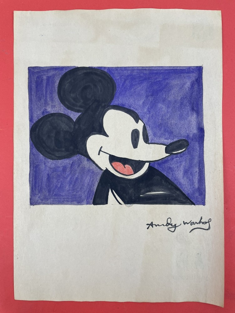 Andy warhol Drawing on paper (Handmade) signed and stamped