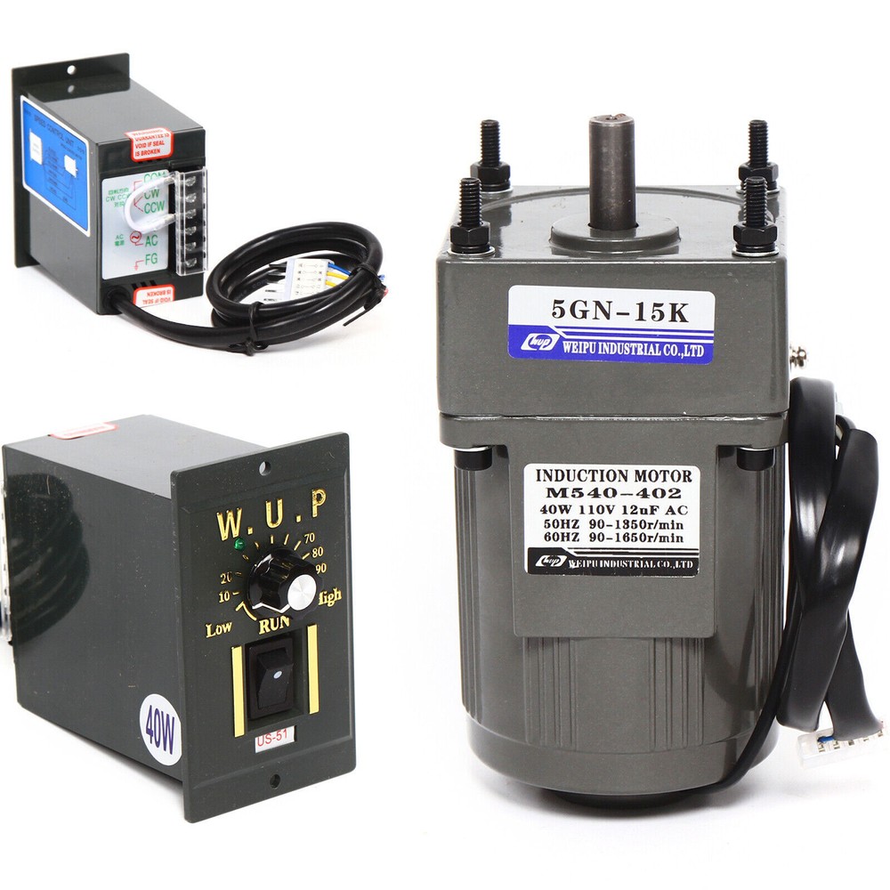 AC Gear Motor Electric &​Variable Speed Reduction Controller 0-90RPM Torque 15K