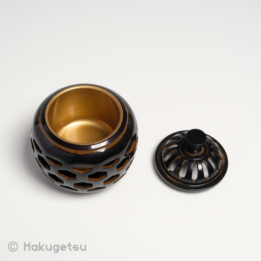 Incense Burnder with Openwork Traditional Tortoise-Shell Pattern, Made of Copper
