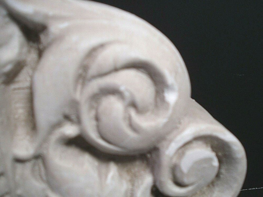 Vtg plaster Classical Acanthus leaf Wall Corbel Sconce shelf Bracket Pair 9" x 6