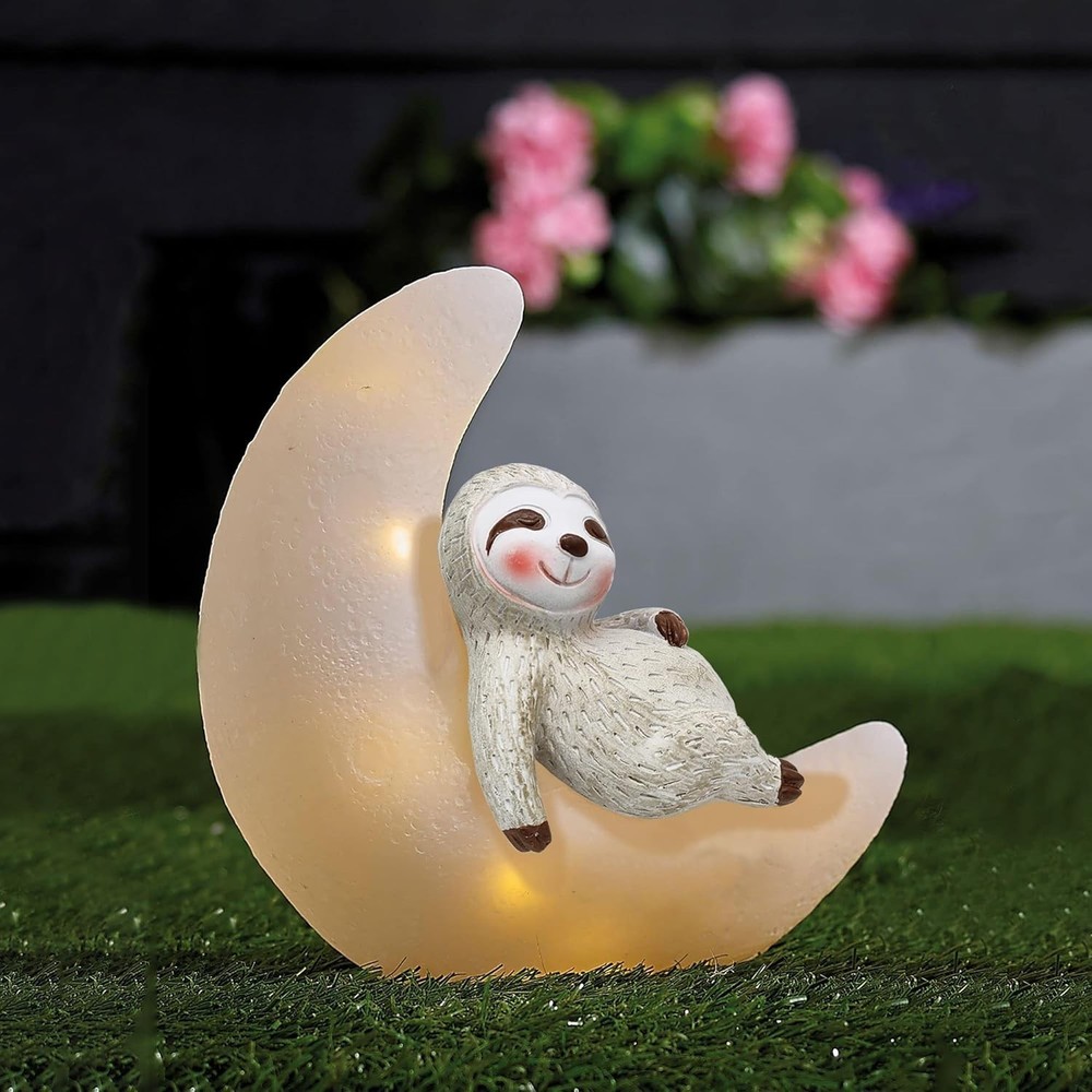 solar sloth on moon led lights