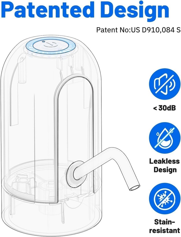 Compact Electric Water Jug Pump with Silicone Lid - 2- Replacement Service