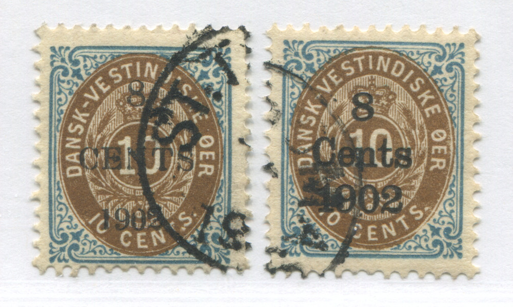 Danish West Indies 1912 overprinted 8 cents used