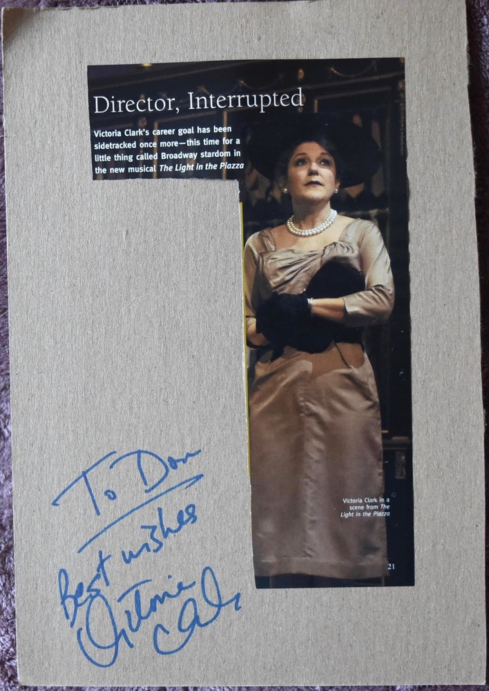 Victoria Clark Hand Signature on Cardboard