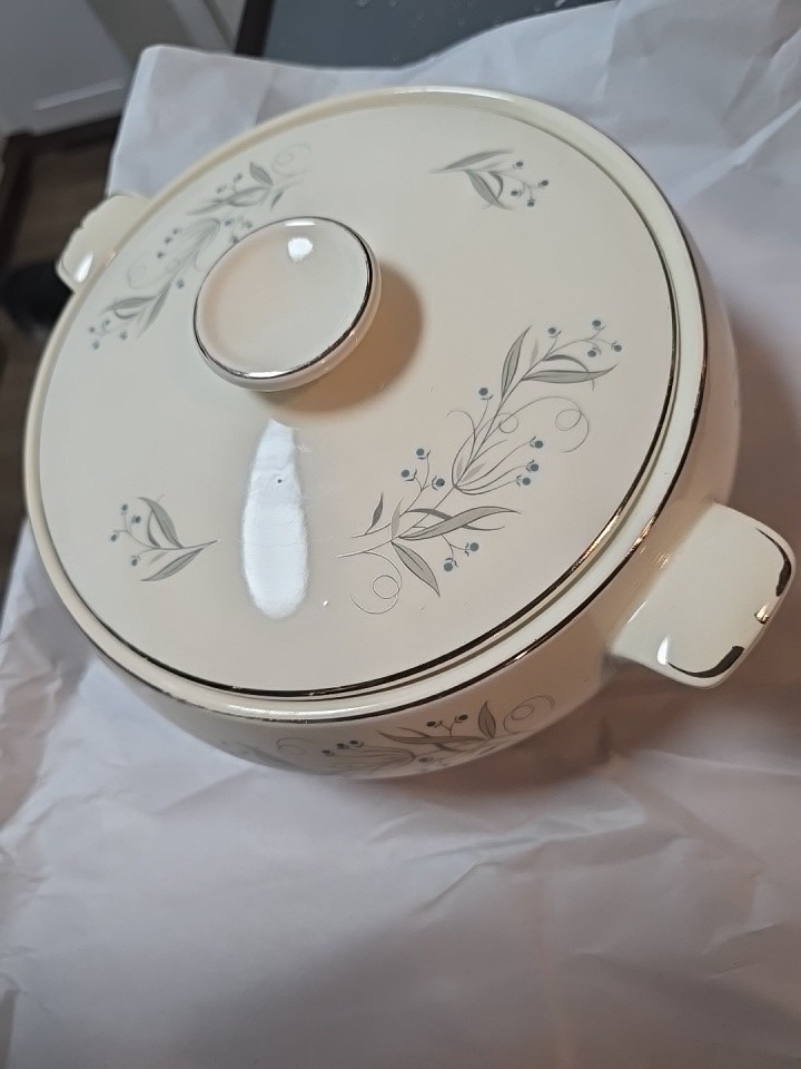 Vintage Ceramic Caserole Dish Celeste Pattern by Homer Laughlin