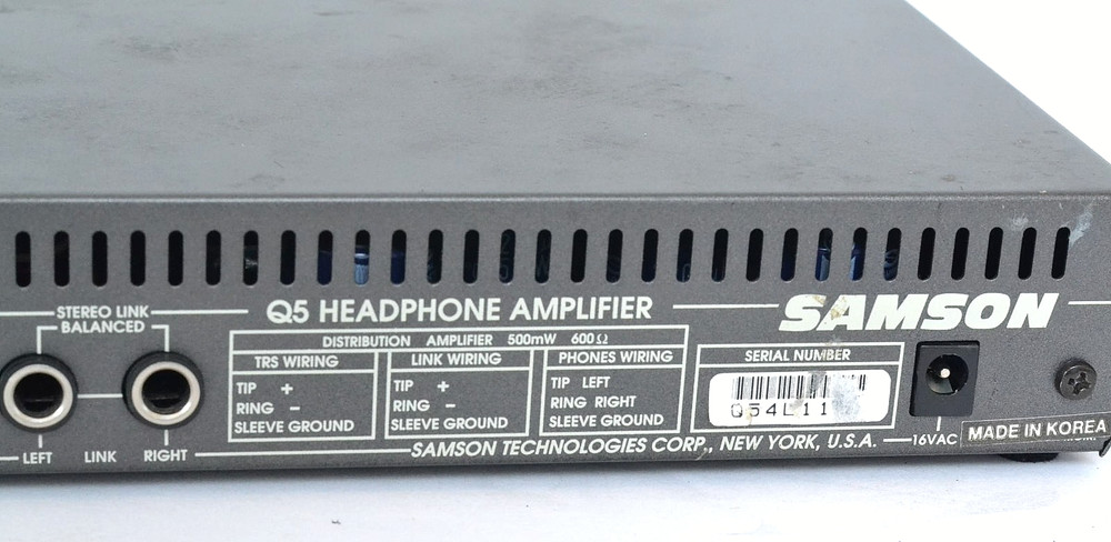 Samson Q5 Headphone Amp & Distribution 5 Channel With Power Supply