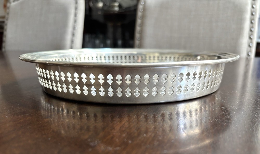 Vintage Newport by Gorham Silverplate Gallery Serving Tray 10”