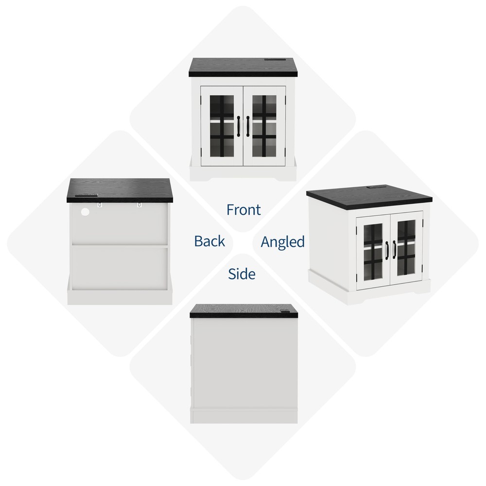 Buffet Cabinet with Storage, Sideboard Buffet , Built-in Power Outlet