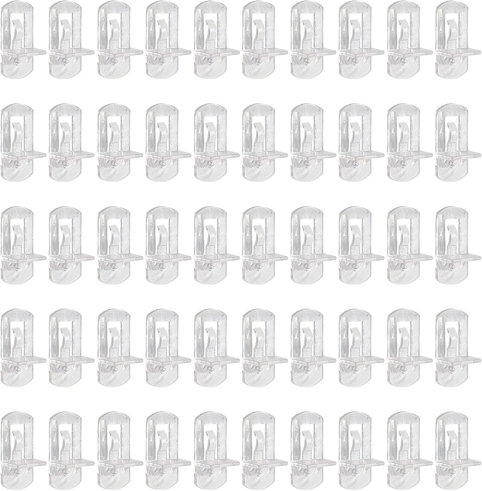 50Pcs 8Mm Clear Plastic Locking Pegs, Self-Locking Shelf Support Pins, 8Mm Diame