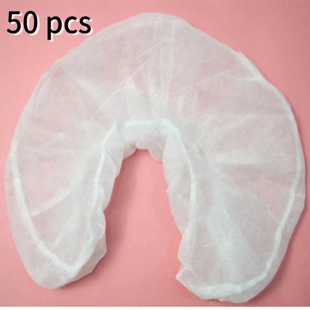50/100PCS Headrest Covers Fitted Disposable Massage Face Rest Cradle Covers Whit