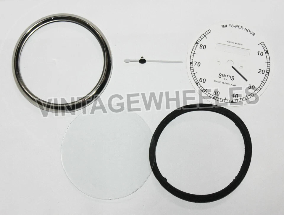 Smiths 80MPH White Dial Speedometer Gauge & 40" Cable + Speedometer Drive