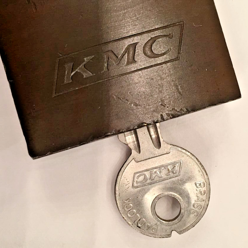 Vintage Solid Brass KMC Padlock with Original Key + extra