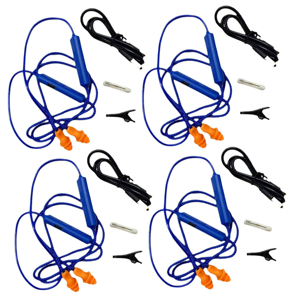 4 Set Blue Ear Plugs Bluetooth Earphone For Work, Noise Suppression, Hearing NEW
