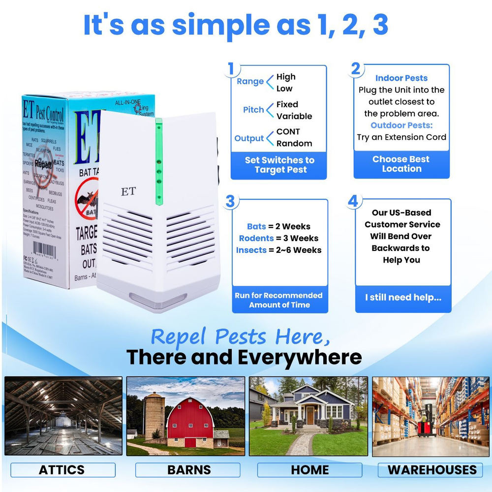 -Used Deal- ET Pest Control (Bat Targeting System) | Safe Bat Exclusion