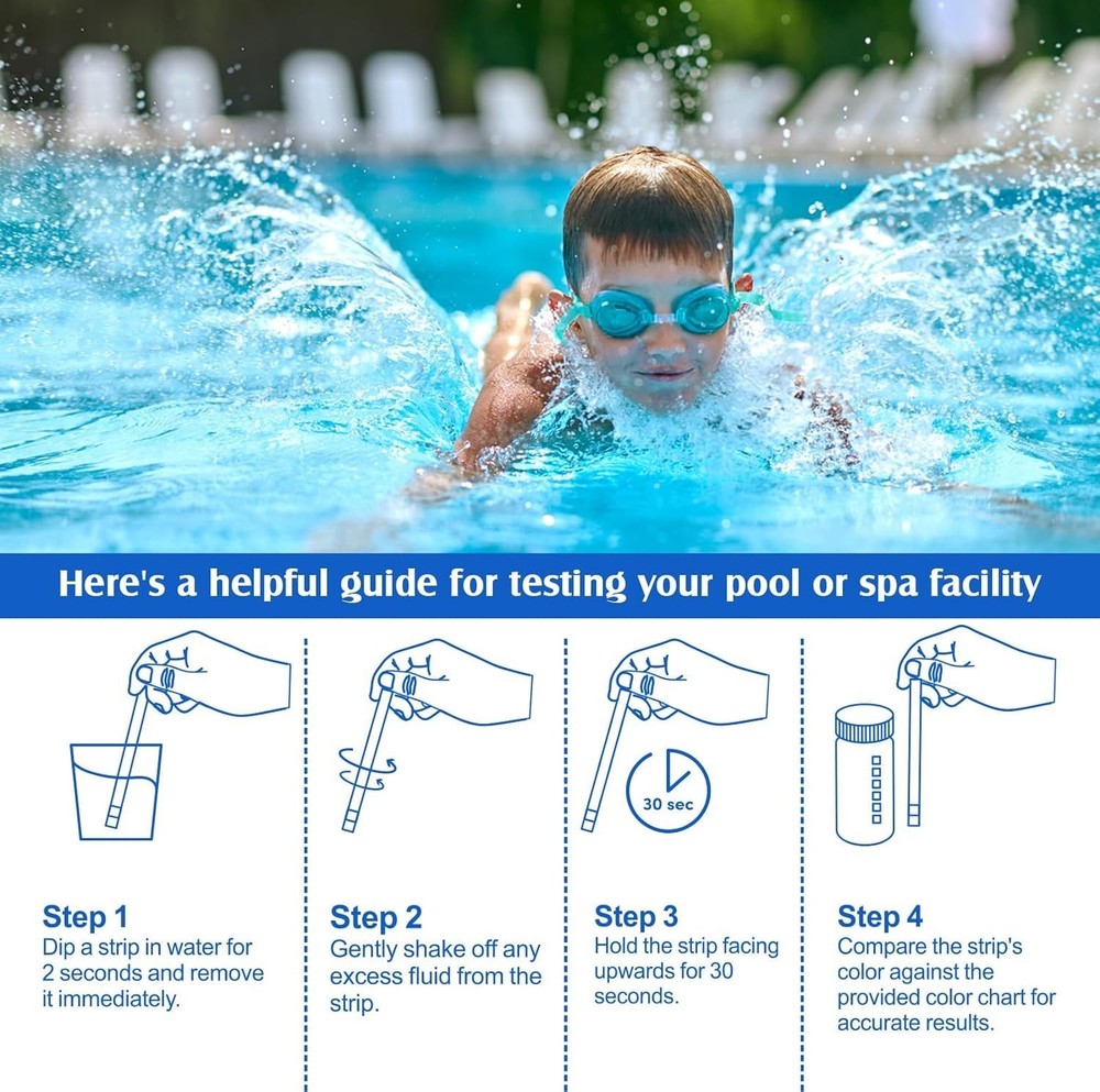 Pool Strips 7-in-1 150Pcs for Pool & Spa Water Testing Kit