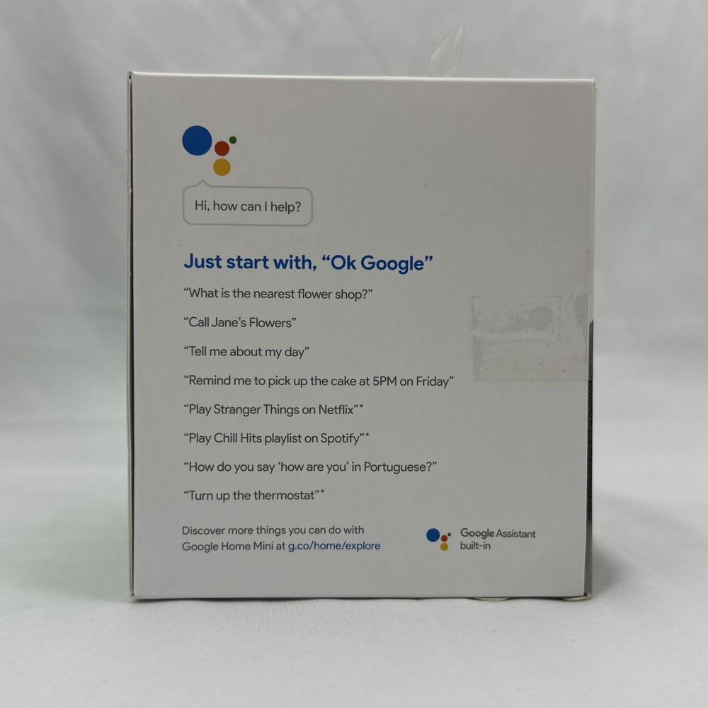 Google Home Mini Smart Assistant Speaker Charcoal (GA00216-US) EUC Never Used