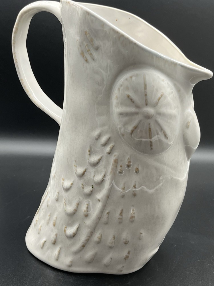 Anthropologie Kylo Owl White Stoneware Pitcher