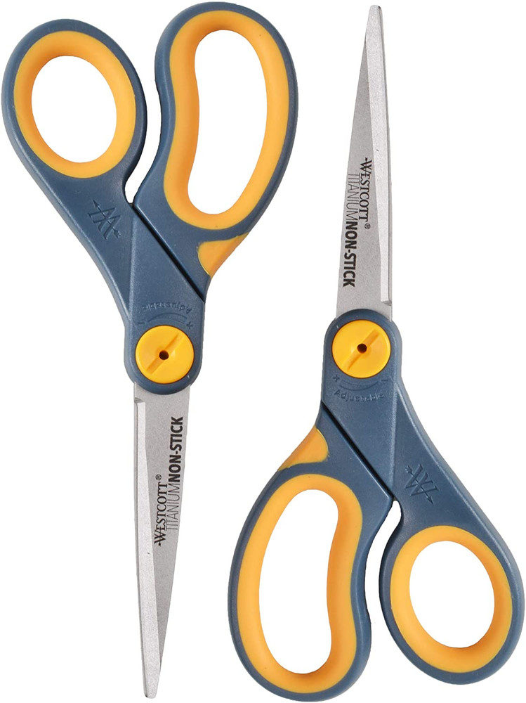 8" Straight Titanium Bonded Non-Stick Scissors with Adjustable Glide Feature 2 P