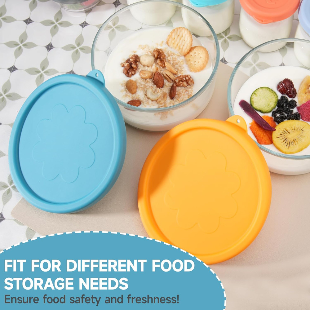 2 Packs Silicone Replacement Lids for Ultimate 1-Quart Glass Yogurt Containers (