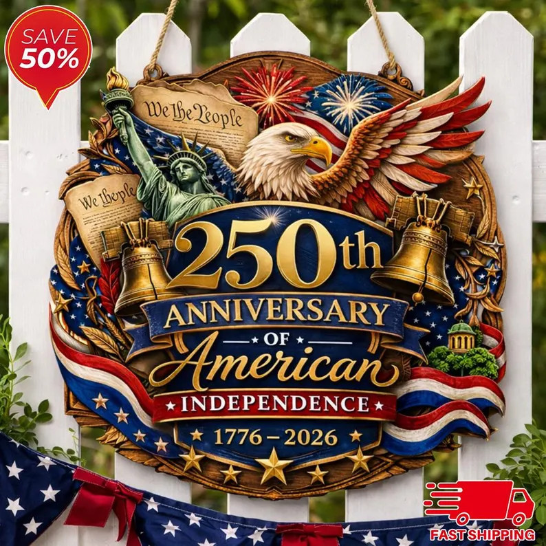 Personalized USA 250th Wall Sign with Rope