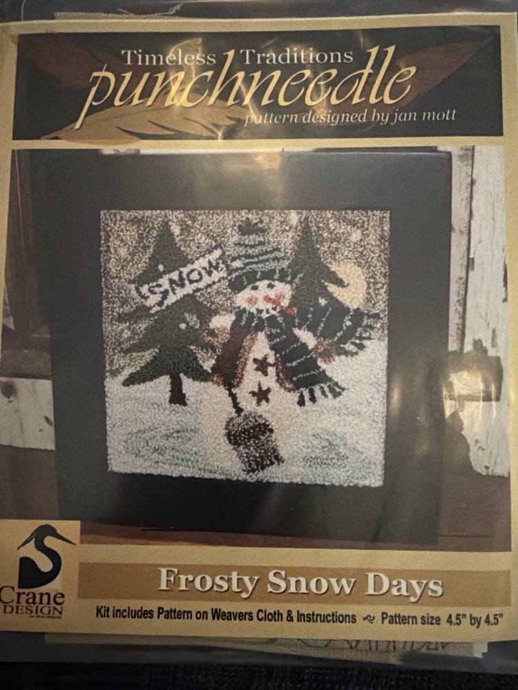 Jan Mott Frosty Snow Days Punchneedle Kit Timeless Traditions