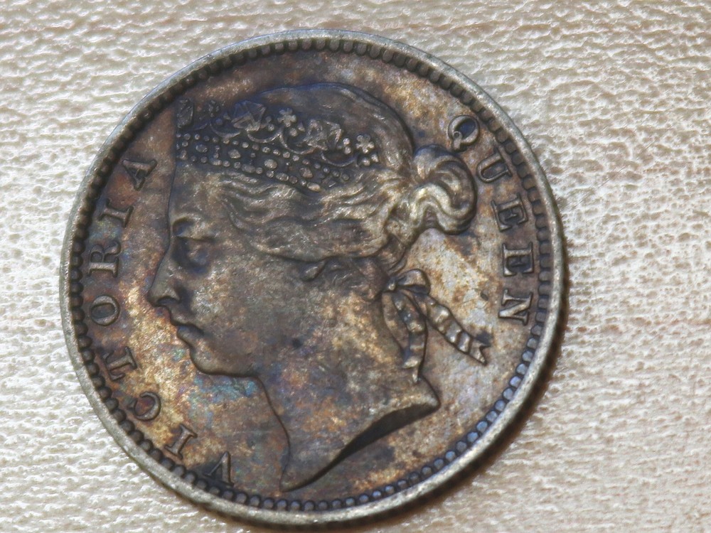 1901 Straits Settlements 10 Cents Silver