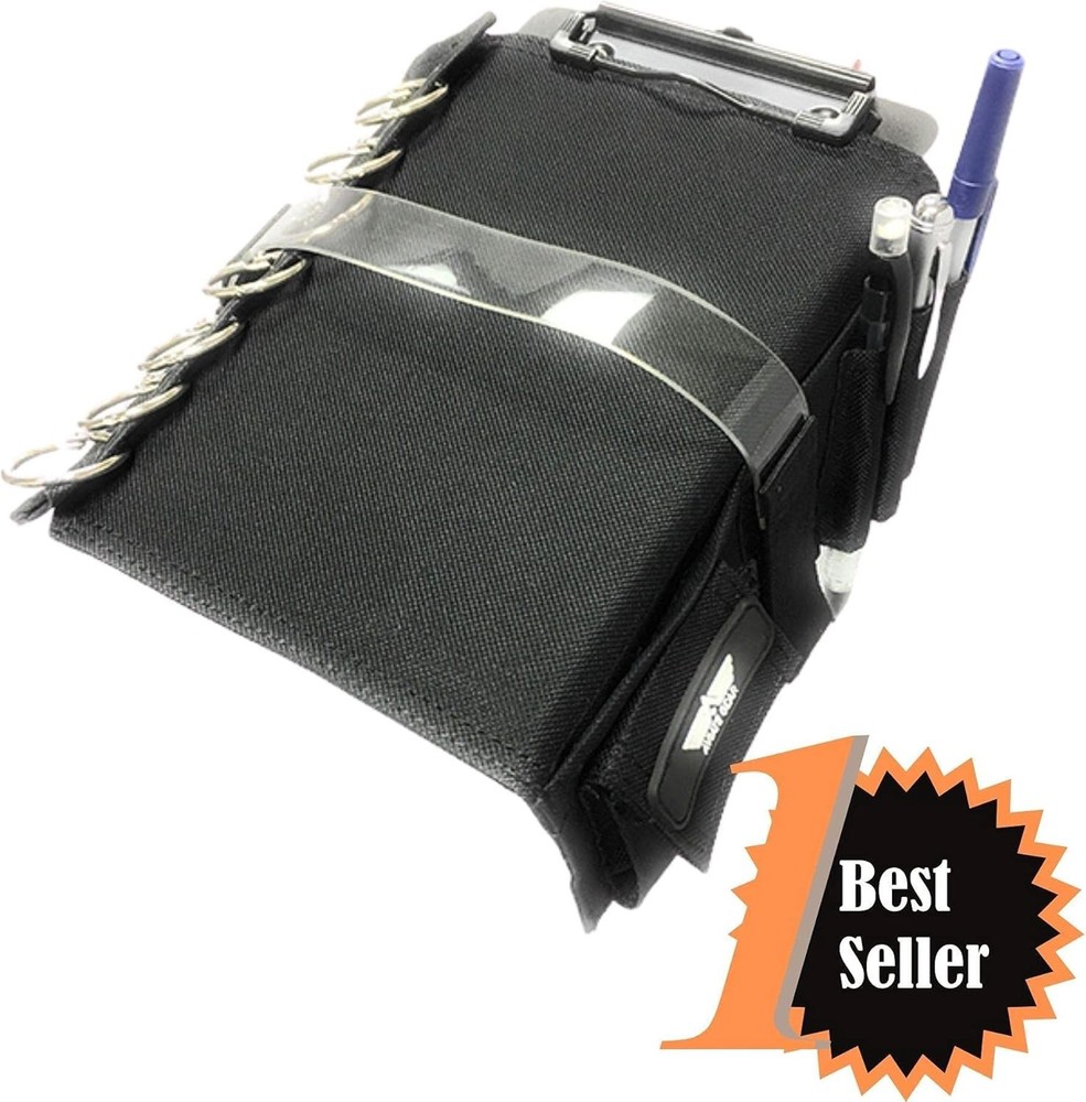Adjustable Pilot Kneeboard with Removable Clipboard and 7 Ring Document Holder