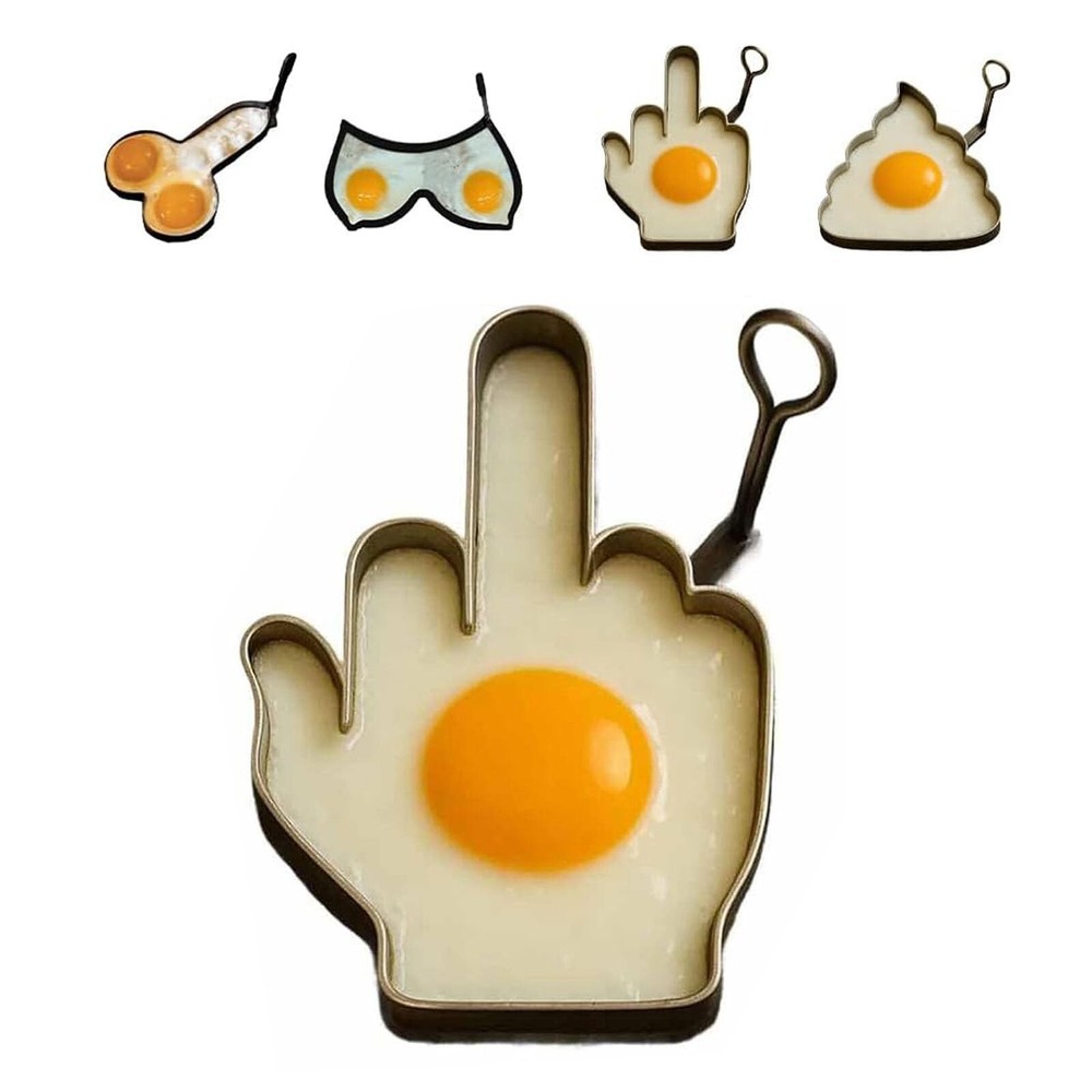Funny Middle Finger Egg Mold, Fun Unique Nonstick Shaped Eggs Fired Mold