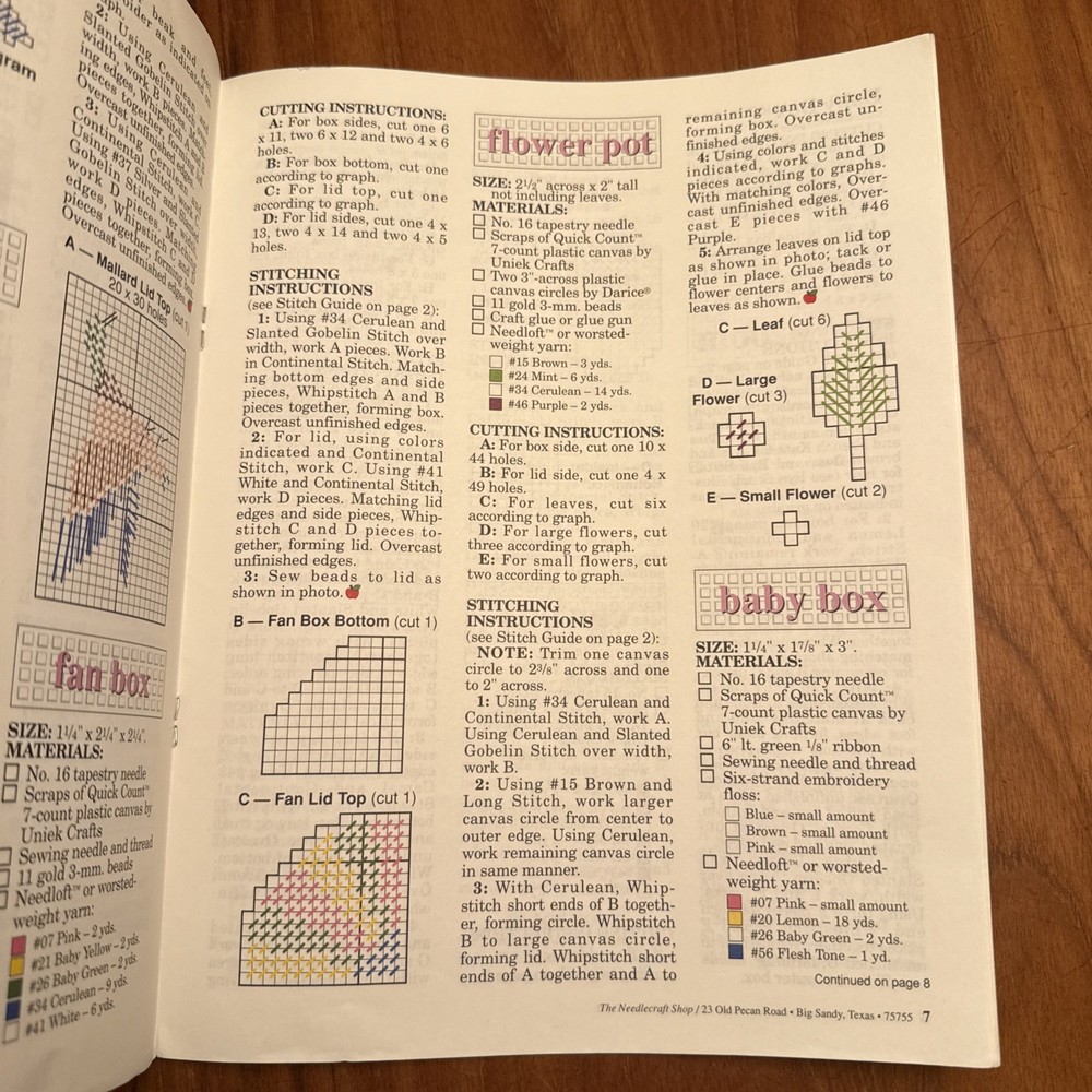 Plastic Canvas Gift Boxes Instruction Pattern Booklet
