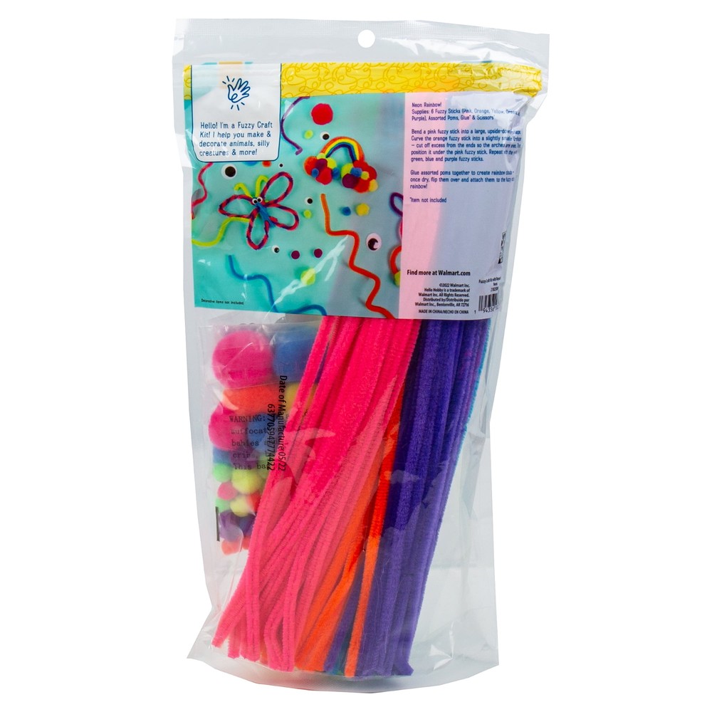 Hello Hobby Fuzzy Craft Kit, Neon , 300 Pieces