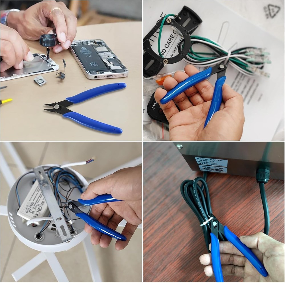 5 Inch Micro Flush Cutter, 2 Pack Small Wire Cutters Spring Loaded Cutting Plier