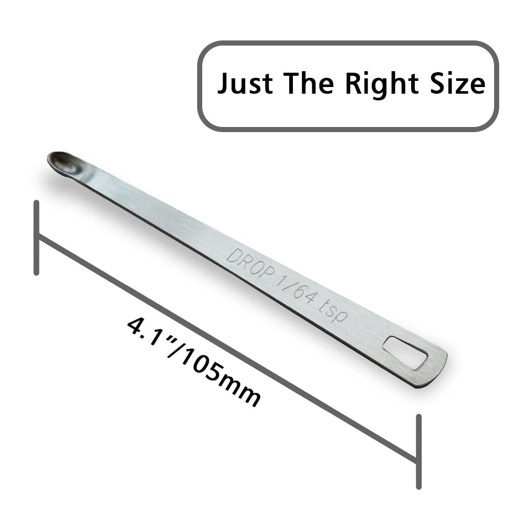 2 PCS 1/64 Teaspoon 0.08ml Drop Single Tiny Measuring Spoon Stainless Steel