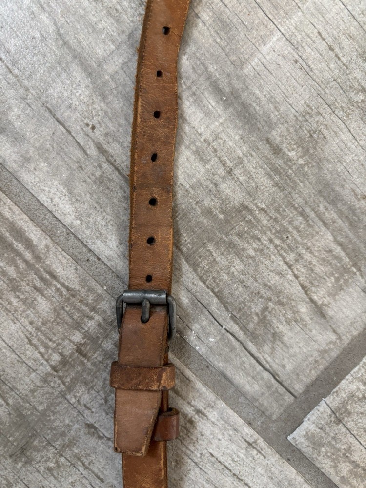 WWII Japanese Army Brown Leather Map Case with Strap