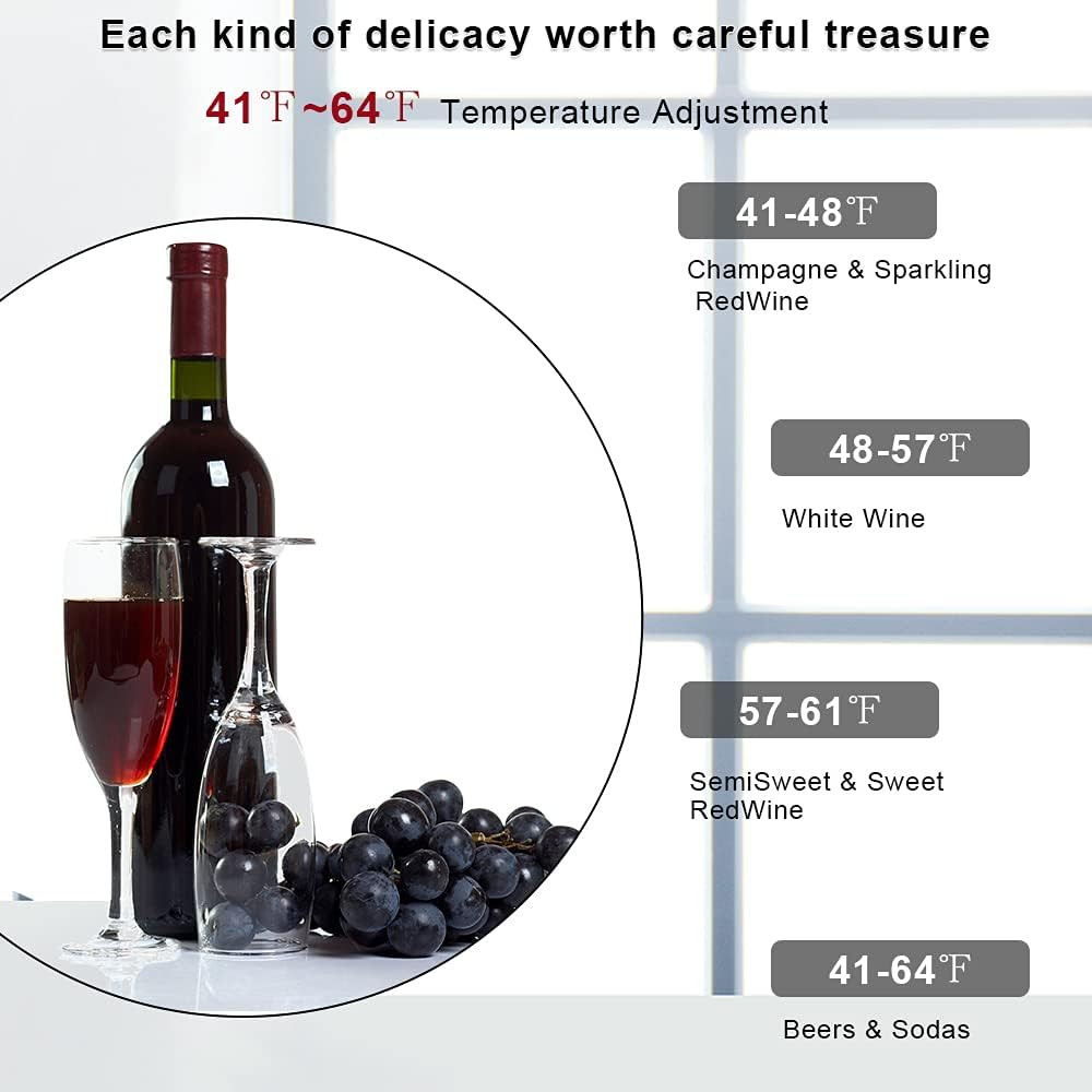 28 Bottle Wine Cooler Refrigerator Mini Fridge Digital Control Adjustable