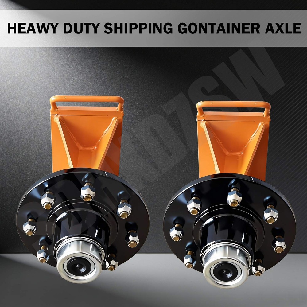 Shipping Container Wheels 8x6.5 Lug Bolt-On Spindle Kit with Handle