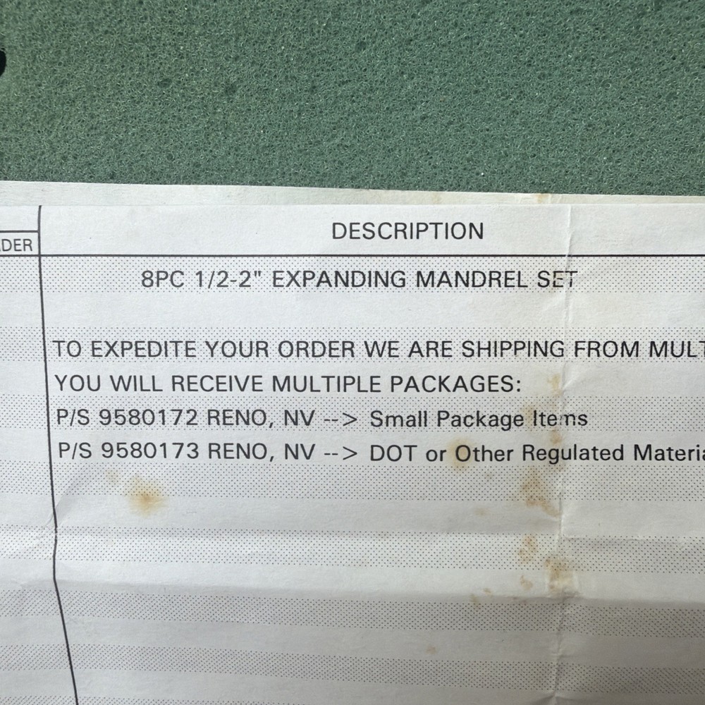 8 Ps/set Precision Expanding Mandrel Set ENCO #262-3030