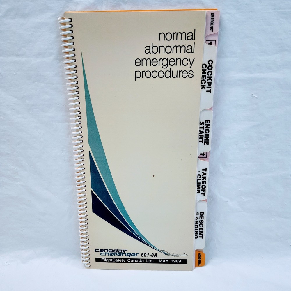 Canadair Challenger 601-3A Normal Abnormal Emergency Procedures Guide Book